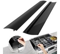 Lot de 2 couvre-joints en silicone résistants à la chaleur pour comptoir de cuisinière de cuisine, joints d'étanchéité entre le four, l'armoire de cuisine et le comptoir de la cuisinière, facile à