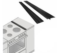 Lot de 2 couvre-joints en silicone résistants à la chaleur pour cuisinière - Pour combler les espaces entre la cuisinière et le comptoir - Pour comptoir de cuisine (53,3 cm, noir)