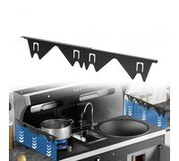 Lot de 2 couvre-joints rétractables en acier inoxydable résistant à la chaleur pour cuisinières de cuisine, longueur réglable de 35 à 70 cm (noir)