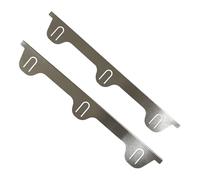 Lot de 2 couvre-joints robustes en acier inoxydable pour cuisinière Argenté