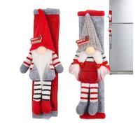 Lot de 2 couvre-poignées de porte de réfrigérateur | Nain de Noël antidérapant pour réfrigérateur, four à micro-ondes, lave-vaisselle, appartement, cuisine, petit espace