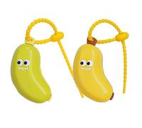 Lot de 2 couvre-têtes de brosse à dents banane - Protection de brosse à dents de voyage avec étui à dentifrice, organiseur portable réutilisable pour brosses à dents électriques et manuelles, motif