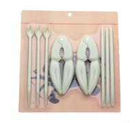 Lot de 2 crackers à crabe et outils pour fruits de mer, homard, noix - 2 craquelins à griffes, 3 fourchettes, 3 cuillères - Gadgets de cuisine en plastique de qualité alimentaire en vert, bleu, rose