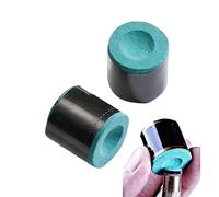 Lot de 2 craies rondes vertes pour queue de billard | Lot de 2 craies de billard rondes à nano-particules pour améliorer la prise en main et la friction pour un maximum de
