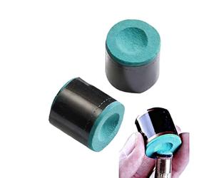 Lot de 2 craies rondes vertes pour queue de billard | Lot de 2 craies de billard rondes à nano-particules pour améliorer la prise en main et la friction pour un maximum de