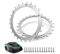 Lot de 2 crampons en acier inoxydable pour Bosch Indego XS 300 400 S500 S+500 M700 - Amélioration de la traction pour robot tondeuse - Ébavurés ébavurés - 14 vis en acier inoxydable pour accessoires