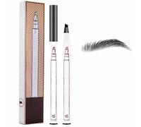 Lot De 2 Crayons à Sourcils 3d Magic Tattoo,Crayon à Sourcils Avec 4 Embouts Fourchus,Crayon à Sourcils Longue Tenue Et Waterproof,3d Microblading,Pour DéButants (04)