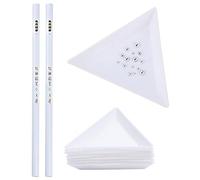 Lot de 2 crayons de cire à ongles avec strass et 10 plaques triangulaires en plastique