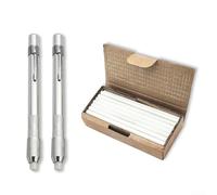 Lot de 2 crayons en stéatite soudés ronds avec 40 recharges transparentes amovibles pour soudeurs et fabrication métallique