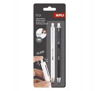 Apli 20064 - Pack de 2 crayons Infini gris rétractables - Mine HB - Corps des crayons : Blanc et Noir
