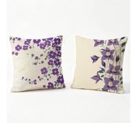 Lot de 2 Crème Housse de Coussin Extérieur Imperméable, Simple Housse Coussin 35 x35 cm, Double Face Imprimée Aesthetic Taie d'oreiller en Lin, Coussins Decoratif pour Canape Jardin Chaise Lit y0-337
