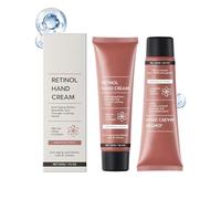 Lot de 2 crèmes anti-âge au rétinol pour les mains - Crème hydratante anti-âge pour les rides des mains - Ferme et jeune - Pour peaux sèches et déchirées - Format voyage