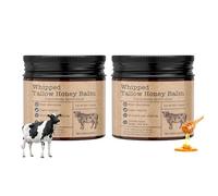 Lot de 2 crèmes bio au bœuf - 60 g - Crème hydratante pour le visage - Miel naturel et baume de tallow - Graisse de bœuf - Crème hydratante pour le visage et le corps