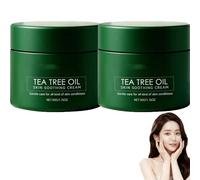 Lot de 2 crèmes cicatrisantes à l'arbre à thé, hydratantes à l'huile d'arbre à thé, crèmes de réparation de la peau, soin quotidien doux pour le visage et le corps, ingrédients naturels, pour tous les