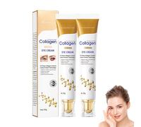 Lot de 2 crèmes contour des yeux anti-âge au collagène - Contre les rides et les cernes - Soin des yeux raffermissant pour les peaux fatiguées - Lisse les ridules - Élimine les poches et les cernes