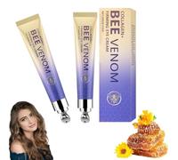 Lot de 2 crèmes contour des yeux au collagène et au venin d'abeille pour les rides, les cernes - Traitement raffermissant au roller, sans danger pour les peaux sensibles