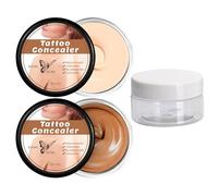 Lot de 2 crèmes de conciliation de tatouage 20 g pour le corps - Bicolore, imperméable et durable - Couvre les tatouages, les cicatrices et les irrégularités de la peau - Application facile - Pour