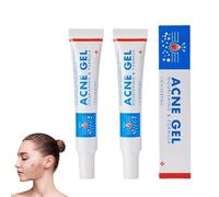 Lot de 2 crèmes de contrôle de l'acné, crème anti-boutons, gel d'acné, absorption rapide, réduit les décolorations et les ruptures, gel anti-imperfections, réduit les points noirs, l'acné, affine le