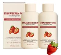 Lot de 2 crèmes de soin de la peau à la fraise pour les jambes - Pour femme - Lotion pour le corps pour peau rugueuse - Améliore le teint et la structure de la peau