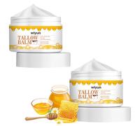 Lot de 2 crèmes de tallow au bœuf pour soin de la peau, baume pour le cou de bœuf, baume au miel de bœuf, baume au miel de bœuf, 100 % grass Fed Tallow Raw Raw Wild Honey, convient aux peaux sensibles
