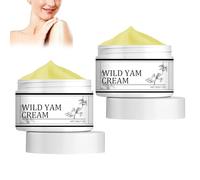 Lot de 2 crèmes d'igname sauvage - Extrait de racine d'igname - Crème pour le visage et le corps - Enrichie bio - Crème de racine d'igname sauvage bio pour femme - Hydratante pour tous les types de