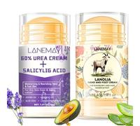 Lot de 2 Crèmes Mains et Pieds Anti-fissures - Lait de Chèvre et Parfum Lavande - Baume Talon Hydratant à 60% D'urée - Réparation Intensive des Peaux Sèches et Craquelées pour Femmes et Hommes