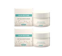 Lot de 2 crèmes pour le visage à l'avoine - Crème de jour et de nuit pour femmes et hommes - Crème hydratante pour peaux sèches avec extrait d'avoine, acide hyaluronique et glycérine - Crème