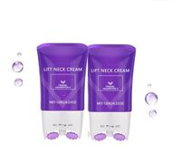 Lot de 2 crèmes raffermissantes pour le cou avec bille roulante - Crème raffermissante pour la peau flasque, réduit les rides de la gorge, les ridules, améliore l'élasticité, traitement hydratant