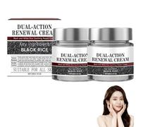 Lot de 2 crèmes régénératrices à double action - Crème réparatrice apaisante au riz noir - Crème hydratante pour le visage pour femme - Réparation de barrière - Avec extrait de riz - Pour tous les