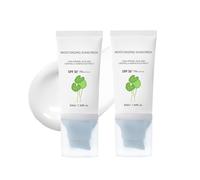 Lot de 2 crèmes solaires hydratantes à l'acide hyaluronique SPF50 - Protection solaire minérale naturelle - Crème solaire légère pour le visage, rafraîchissante, hydratante, apaisante et défense UV