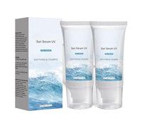 Lot de 2 crèmes solaires ultra blanches et aérées SPF 50 P Crème solaire hydratante pour le visage avec protection UVB | Non gras, pas d'effet blanchissant | Sérum solaire apaisant et relaxant