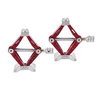 Lot de 2 crics de levage reglables universels en metal en forme de losange pour voiture telecommandee 1/10, rouge