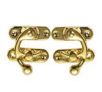 Lot de 2 crochets à bras pivotants antiques en métal massif - Mini serrure