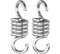 Lot de 2 crochets à ressort pour suspension, balançoire, hamac - Acier inoxydable - Linxor Gris G