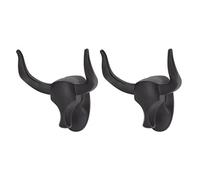 Lot de 2 Crochets à Serviettes, Double Crochet Robuste pour Peignoir en Forme de Tête de Taureau, Crochets Muraux en Aluminium pour Suspendre des Serviettes, des Manteaux, des éponges, des Vêtement