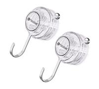 Lot de 2 crochets à ventouse polyvalents avec clip pour la maison, la salle de bain, la fenêtre, les designs transparents, crochets adhésifs solides