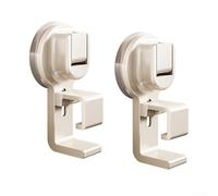 Lot de 2 crochets à ventouse rotatifs en alliage d'aluminium pour lavabos - Support de rangement multifonction pour douche et cuisine, installation facile sur des surfaces non poreuses (blanc)