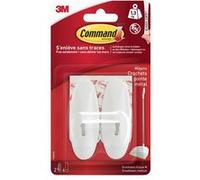 Lot de 2 crochets adhésif Bout métal, COMMAND, blanc 1.3 kg Blanc G