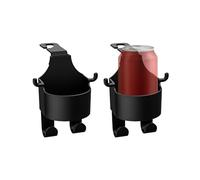 Lot de 2 crochets arrière de siège de voiture avec crochets, crochets de porte-gobelet à eau, universels pour siège de voiture, multifonctionnels, crochets pour appuie-tête de voiture (noir)