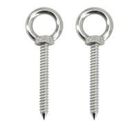Lot de 2 crochets auto-taraudeuses à œillets en acier inoxydable 304 M12 x 100 mm pour hamac, chaise balançoire, yoga