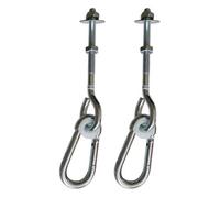 Kangui - lot de 2 crochets avec mousquetons pour suspendre agrès balançoire et portiques gris TU