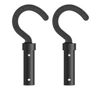 Lot de 2 crochets d'accessoires de piscine pour tiges télescopiques en ABS de 20,3 cm - Noir - Convient pour poteaux de 2,5 cm OD