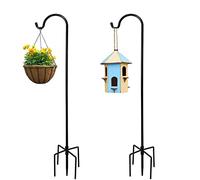 Lot de 2 crochets de berger réglables de 96 cm pour lampes de jardin, crochets de berger résistants à la rouille avec base à 5 griffes, pour mangeoires, lanternes, paniers de plantes de mariage