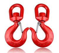 Lot de 2 crochets de levage pivotants de 2 tonnes, crochet pivotant de grue robuste avec loquet de sécurité, crochets de levage rotatifs de 2 tonnes, crochets universels G80 pour chaînes de levage