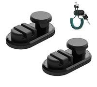 Lot de 2 crochets de ligne de données embarqués pour porte arrière, pour sac à main, câble de données, portefeuille, parapluie (noir)