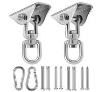 Lot de 2 Crochets de Plafond pour Fauteuil Suspendu, balancelle avec vis, capacité de 450 kg, Acier Inoxydable, Rotation à 360 °, pour Fauteuil Suspendu, hamac, Sac de Boxe, Sling Trainer, Tapis de