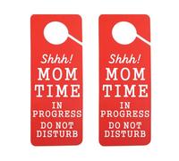 Lot de 2 crochets de porte avec inscription « Shhh Mum Time in Progress Do Not Disturb »