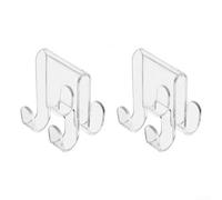 Lot de 2 crochets de porte de douche en acrylique transparent double face pour serviettes, vêtements, peignoirs, installation en verre sans cadre (2 pièces)