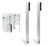 Lot de 2 Crochets de Porte de Douche pour Mur de Douche, Sans Perçage, Crochet de Douche Allongé en Acier Inoxydable, Porte-Serviettes avec Tapis de Protection pour Écran en Verre de Salle de Bain
