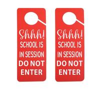 Lot de 2 crochets de porte pour enseignant - Cadeau pour enseignant - Inscription « School Is In Session Please Do Not Enter » (L'école est en session H)